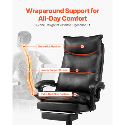 HC-2507-2 - Ergonomic Executive Office Chair with Adjustable Footrest, 400lbs Capacity