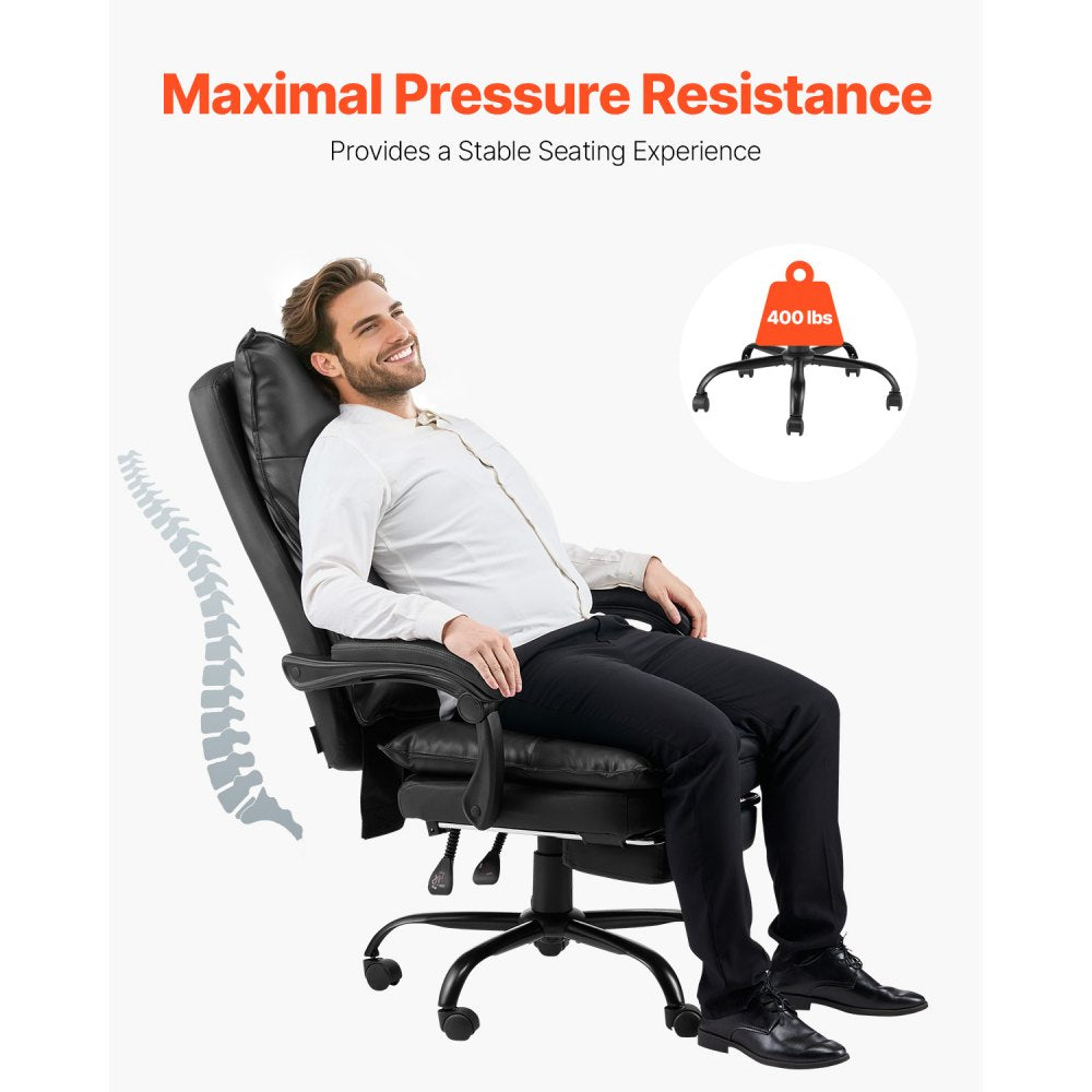 HC-2507-2 - Ergonomic Executive Office Chair with Adjustable Footrest, 400lbs Capacity