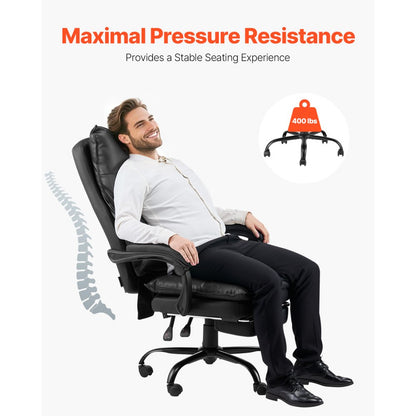 HC-2507-2 - Ergonomic Executive Office Chair with Adjustable Footrest, 400lbs Capacity