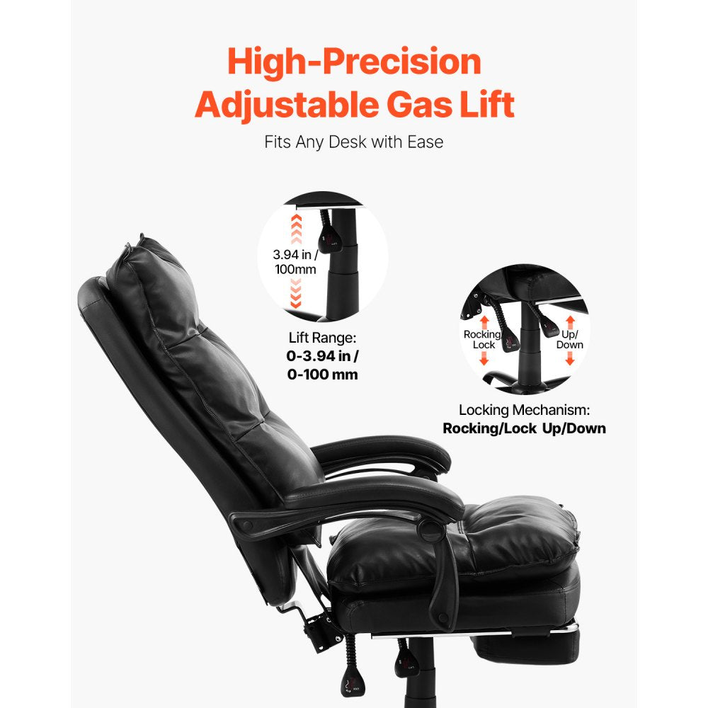 HC-2507-2 - Ergonomic Executive Office Chair with Adjustable Footrest, 400lbs Capacity