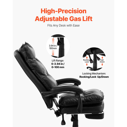 HC-2507-2 - Ergonomic Executive Office Chair with Adjustable Footrest, 400lbs Capacity