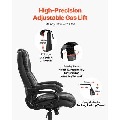 HC-2851 - Durable Office Chair with Lumbar Support, 500lbs Capacity