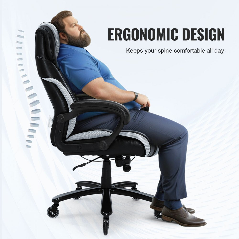 GF-82722H - Durable 400lbs Heavy-Duty Executive Office Chair with Metal Base