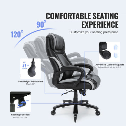 GF-82722H - Durable 400lbs Heavy-Duty Executive Office Chair with Metal Base