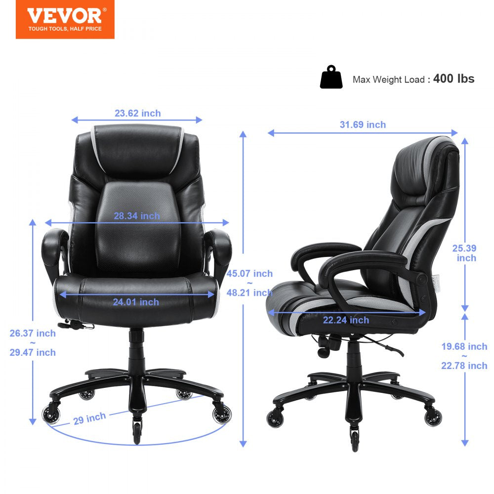 GF-82722H - Durable 400lbs Heavy-Duty Executive Office Chair with Metal Base