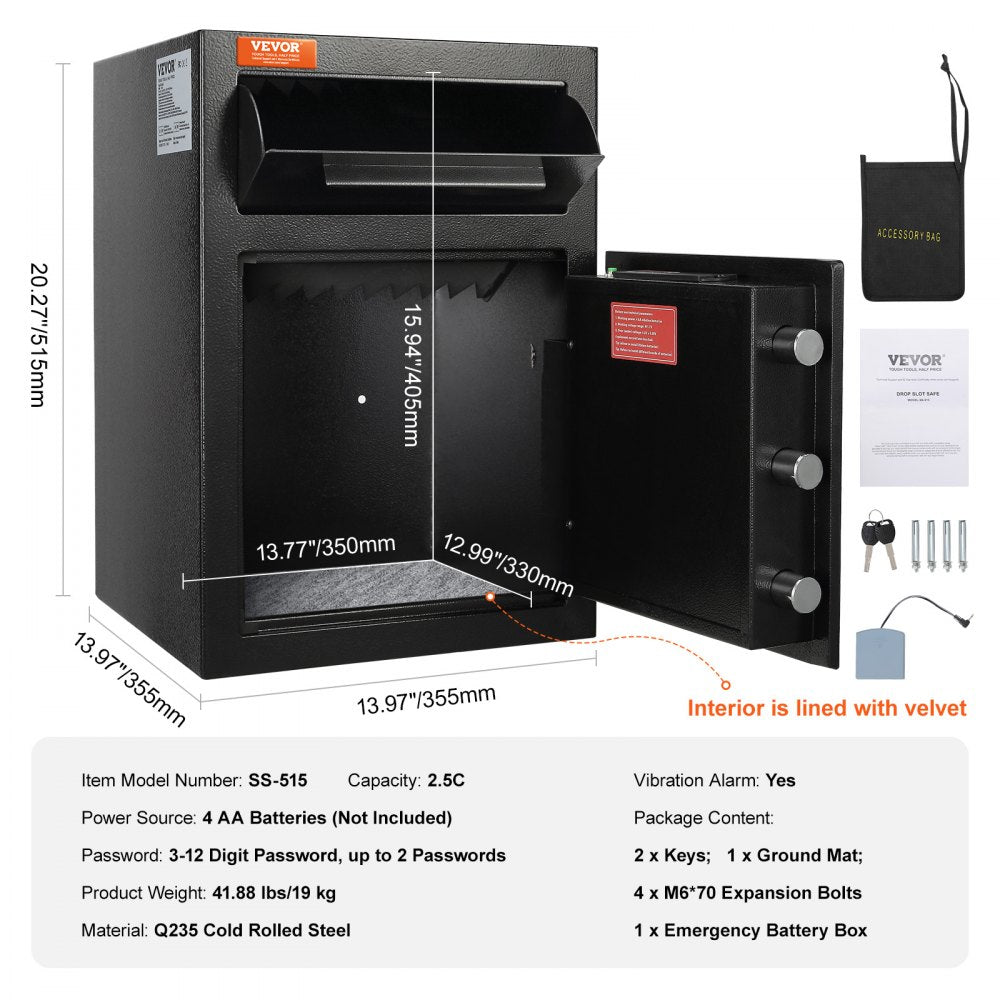 SS-515 - 20" Secure Depository Safe with Drop Slot & 2.5C Capacity