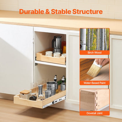 SKU-1 - 14"x21" Birch Wood Pull-Out Organizer with Soft Close Mechanism