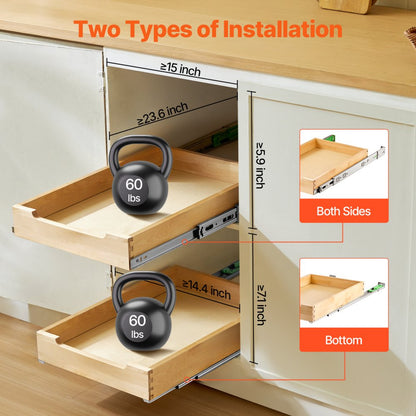 SKU-1 - 14"x21" Birch Wood Pull-Out Organizer with Soft Close Mechanism