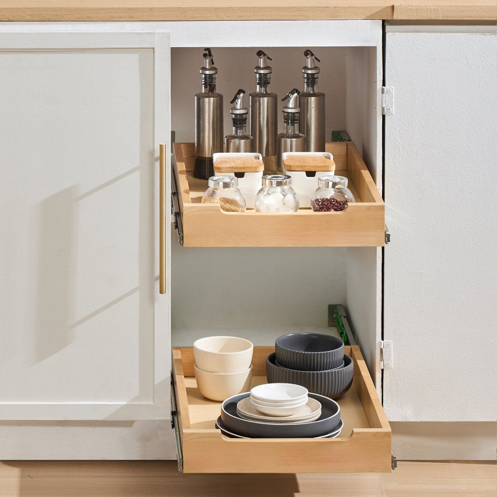 SKU-1 - 14"x21" Birch Wood Pull-Out Organizer with Soft Close Mechanism