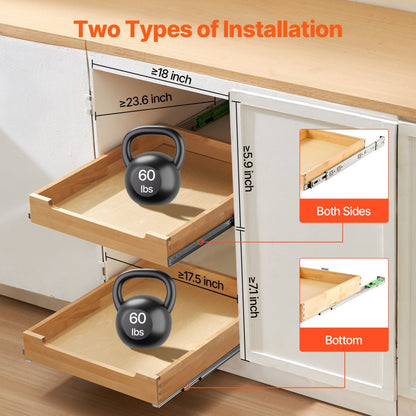 SKU-2 - Birch Wood Pull-Out Organizer 17x21 Inch for Smart Storage