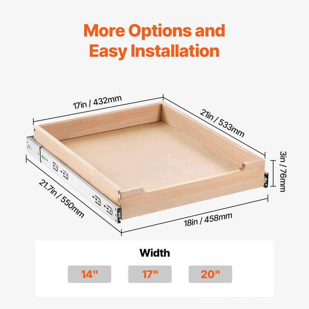 SKU-2 - Birch Wood Pull-Out Organizer 17x21 Inch for Smart Storage