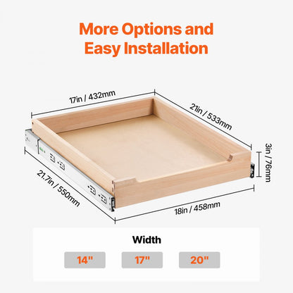 SKU-2 - Birch Wood Pull-Out Organizer 17x21 Inch for Smart Storage