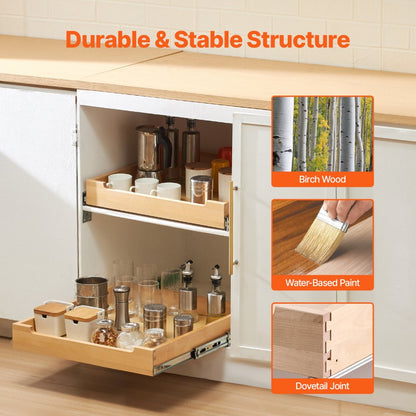 SKU-3 - Compact 20“ Birch Wood Pull Out Cabinet Organizer with Soft Close