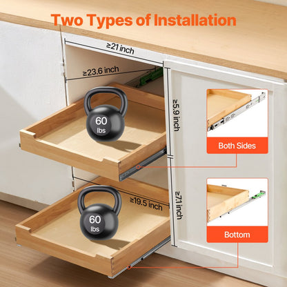 SKU-3 - Compact 20“ Birch Wood Pull Out Cabinet Organizer with Soft Close