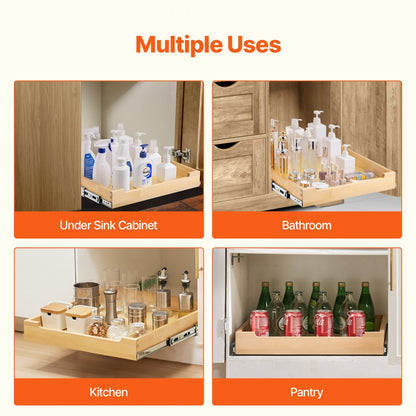 SKU-3 - Compact 20“ Birch Wood Pull Out Cabinet Organizer with Soft Close