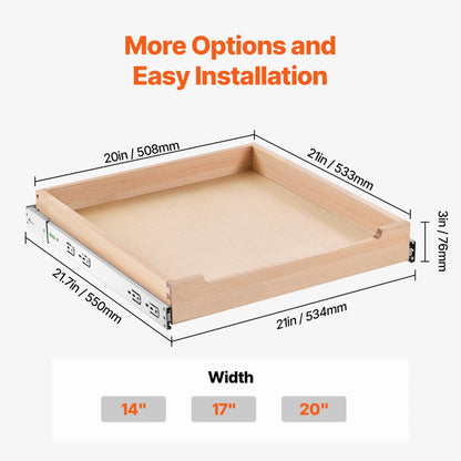 SKU-3 - Compact 20“ Birch Wood Pull Out Cabinet Organizer with Soft Close