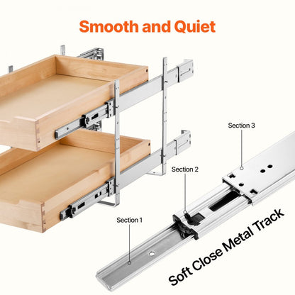 SKU-4 - Birch Wood Double-Tier Cabinet Organizer, 14"W x 21"D
