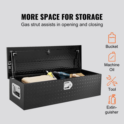 JL-TB19-2 - 39" Heavy-Duty Aluminum Truck Bed Toolbox with Lock & Handles