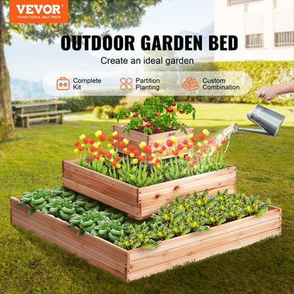 010991533259 - 44.5" Fir Wood Raised Garden Bed for Easy Planting