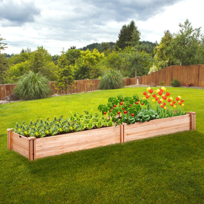 010617935057 - Premium Fir Wooden Raised Garden Bed 94.5x23.6" with Tools