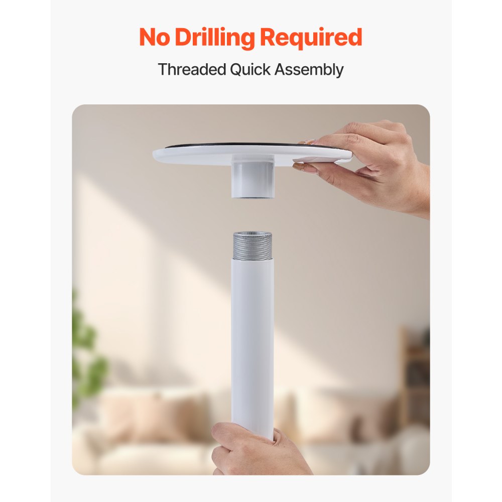 HFK-2414-W - Adjustable 7-10 ft Grab Bar, 300 lbs Support, No Drilling