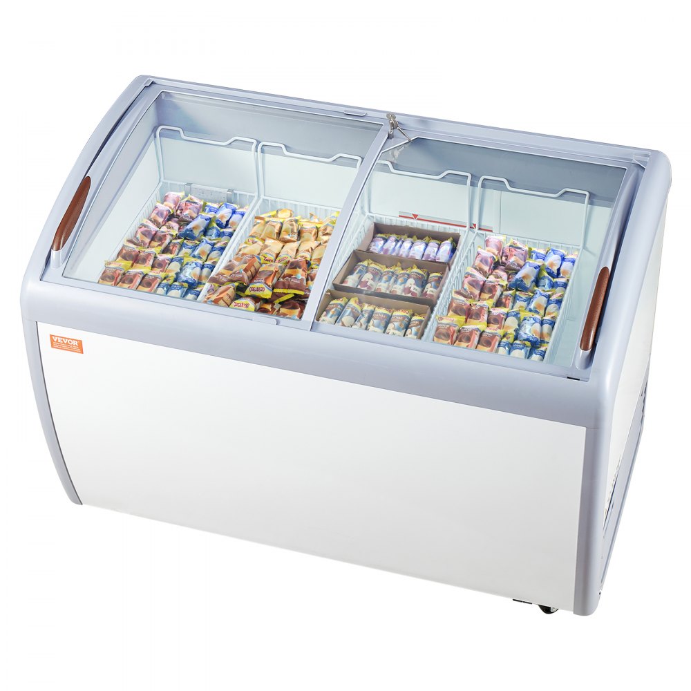 RI-360A - 362L Ice Cream Display Case with LED Lighting & Security Doors