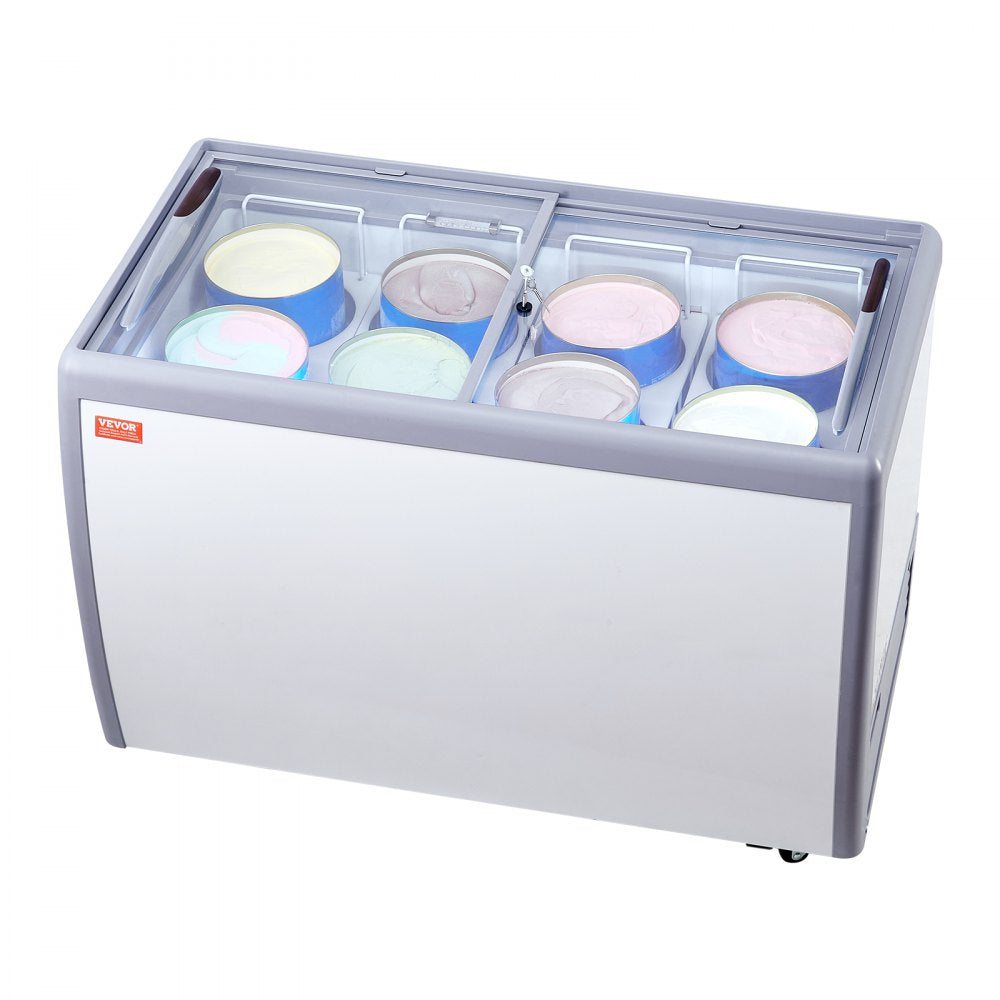RI-360DC - 370L Ice Cream Display Freezer with LED & Glass Door