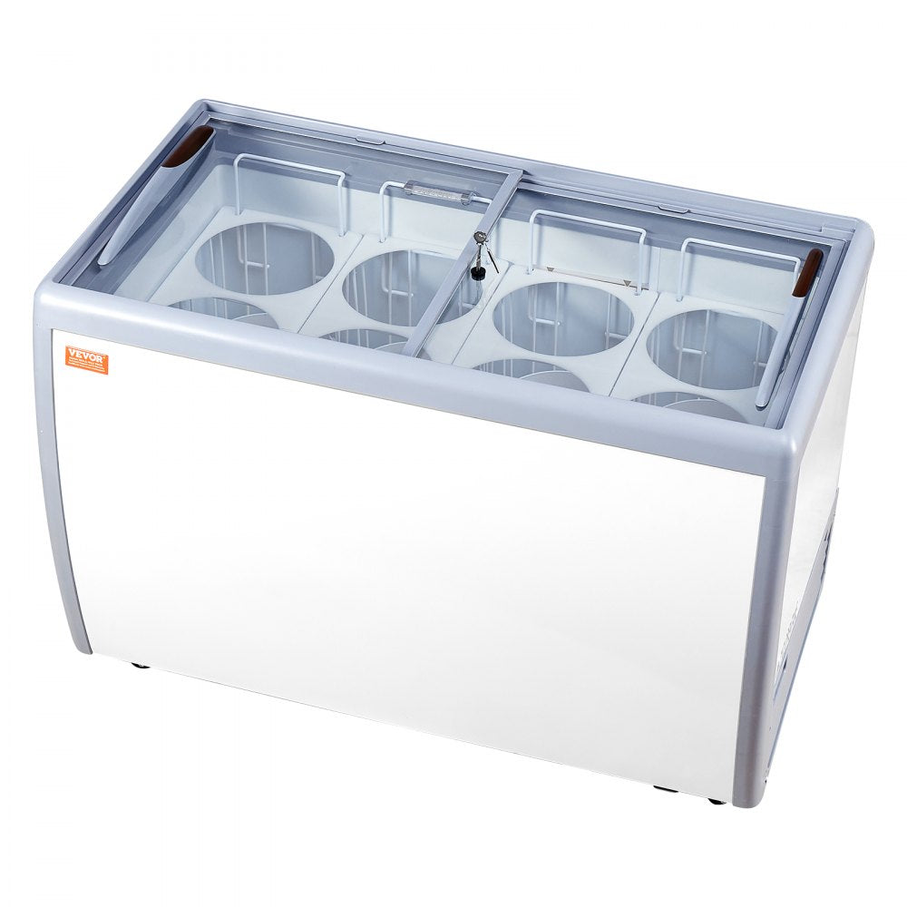 RI-360DC - 370L Ice Cream Display Freezer with LED & Glass Door