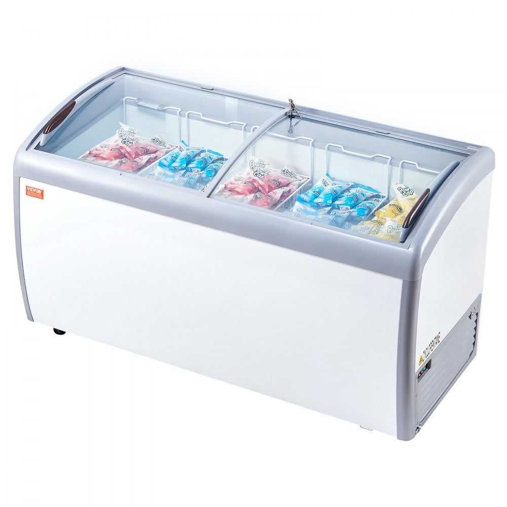 RI-460A - Five-Basket Ice Cream Display Case with LED Lighting and Sliding Doors