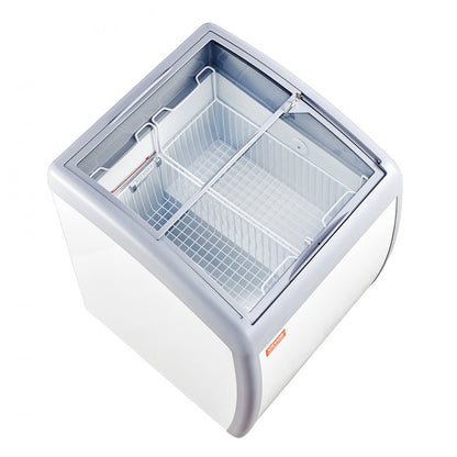 RI-160A - 154L Ice Cream Display Case with Wire Baskets and LED Lighting