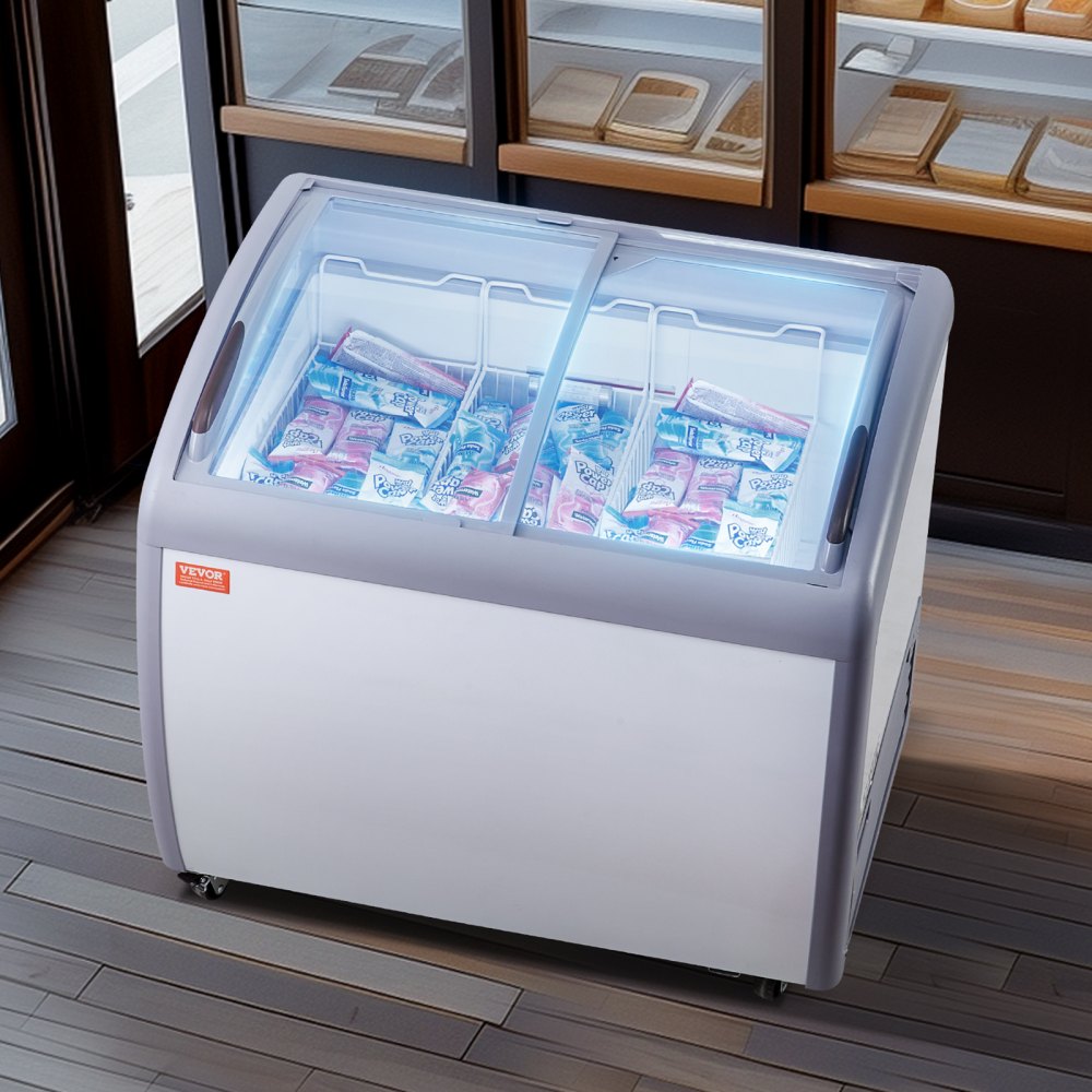RI-260A - 9.3 Cu.ft VEVOR Chest Freezer with LED Lighting & Glass Door