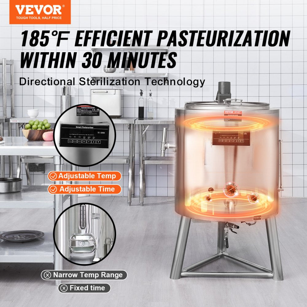 ZD-100L - 100L Stainless Steel Milk Pasteurizer for Enhanced Flavor & Efficiency