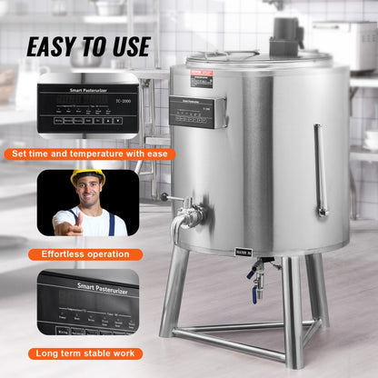 ZD-100L - 100L Stainless Steel Milk Pasteurizer for Enhanced Flavor & Efficiency