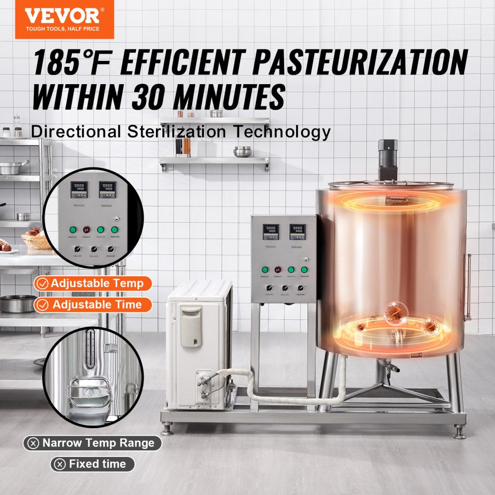 ZD-150L - 150L Stainless Steel Milk Pasteurizer for Versatile Beverage Processing