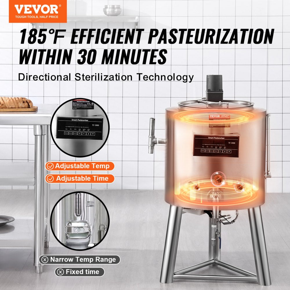 ZD-30L - 30L Stainless Steel Milk Pasteurizer for Juices & Alternatives