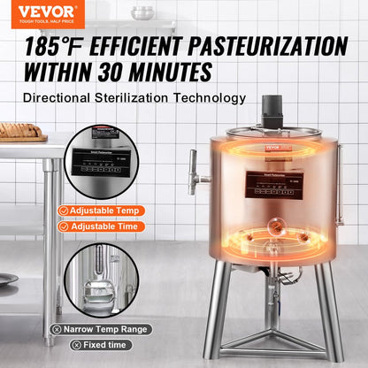 ZD-30L - 30L Stainless Steel Milk Pasteurizer for Juices & Alternatives