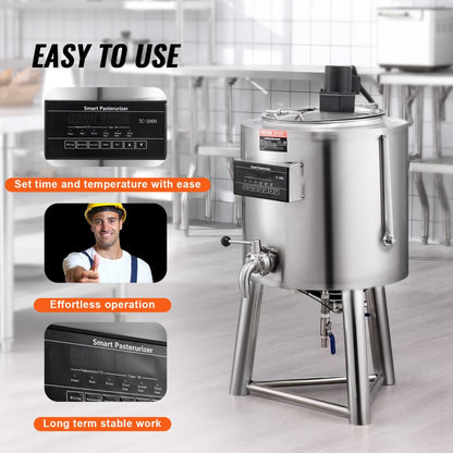 ZD-30L - 30L Stainless Steel Milk Pasteurizer for Juices & Alternatives