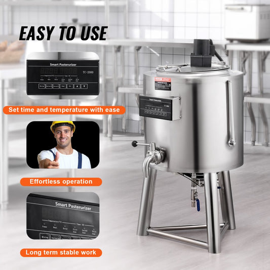 ZD-30L - 30L Stainless Steel Milk Pasteurizer for Juices & Alternatives