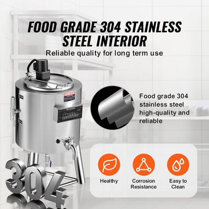 ZD-30L - 30L Stainless Steel Milk Pasteurizer for Juices & Alternatives