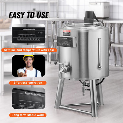 ZD-50L - 50L Food-Grade Stainless Steel Milk Pasteurizer for Enhanced Flavor