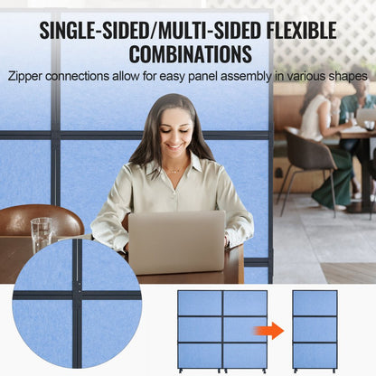 TLD-20 - Versatile 72" x 66" Acoustic Room Divider for Privacy and Noise Reduction