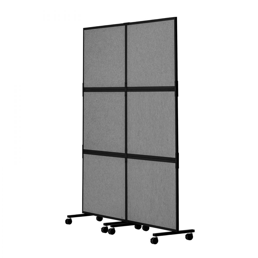 TLD-19 - 67.3" Gray Soundproof Office Divider, 2 Panels for Privacy