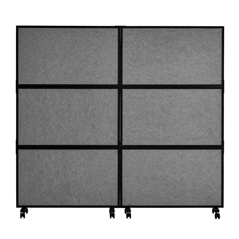 TLD-19 - 67.3" Gray Soundproof Office Divider, 2 Panels for Privacy
