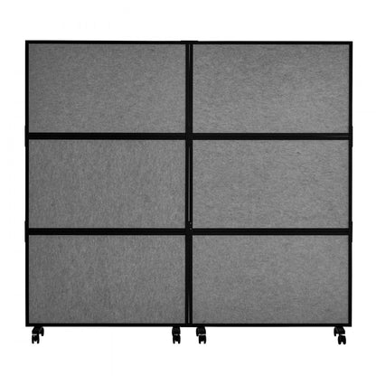 TLD-19 - 67.3" Gray Soundproof Office Divider, 2 Panels for Privacy