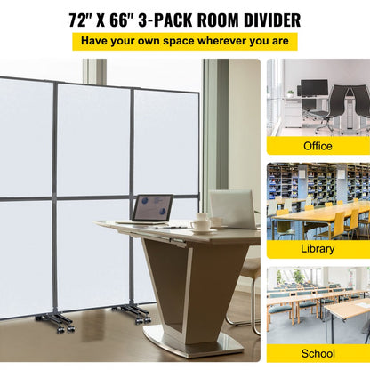 72*66 - VEVOR 72" Acoustic Room Divider with Steel Frame and Noise Absorption