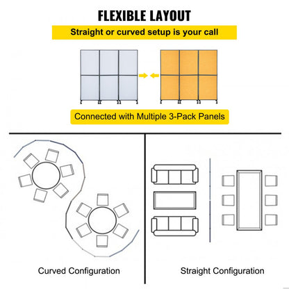 72*66 - VEVOR 72" Acoustic Room Divider with Steel Frame and Noise Absorption