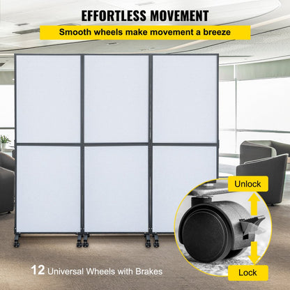 72*66 - VEVOR 72" Acoustic Room Divider with Steel Frame and Noise Absorption