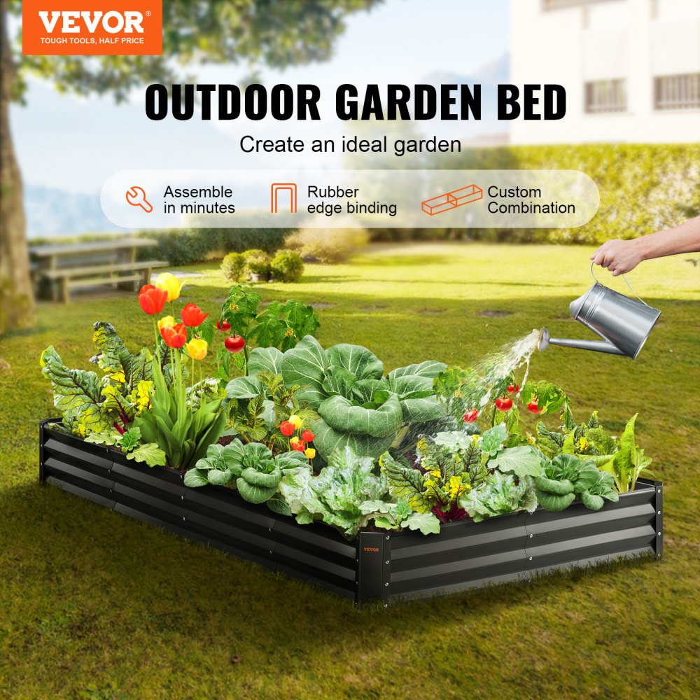 010873173639 - 94.5x47.2" Galvanized Raised Garden Bed for Versatile Planting