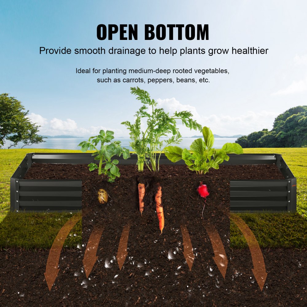 010873173639 - 94.5x47.2" Galvanized Raised Garden Bed for Versatile Planting