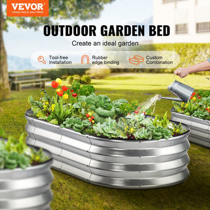 010806737477 - 48.2" Galvanized Raised Garden Bed for Flowers & Vegetables